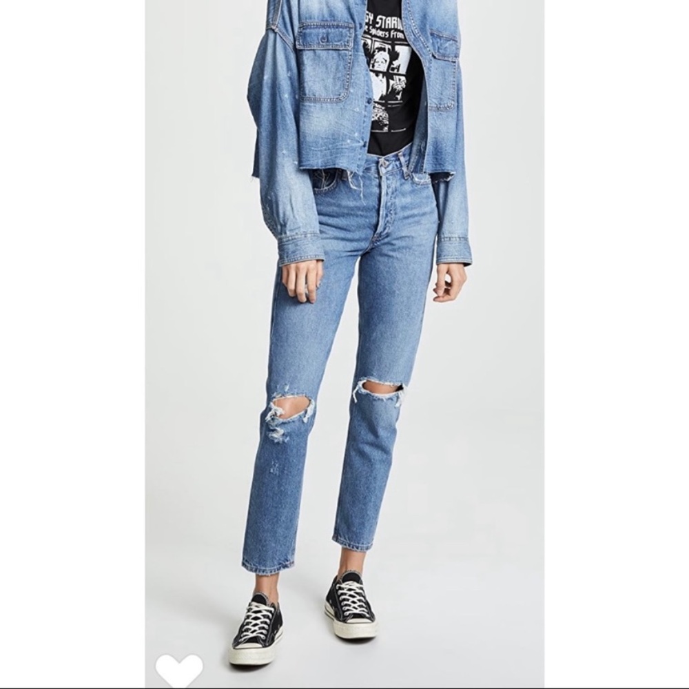 AGOLDE Jamie High Rise Classic Jean Angst Distress